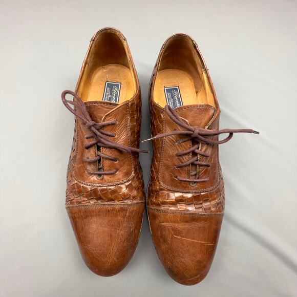 Florentine Bostonian Woven Leather Oxfords Men display picture 1